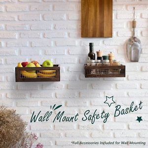 Handheld wooden storage baskets for kitchens, made of fruit wood, suitable for bathroom toiletries and <b>vegetables</b>. - Product Image 2