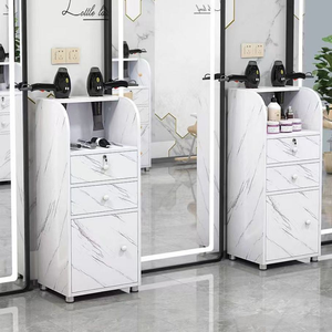 Chariot de rangement portable multi-niveaux pour salon de coiffure et barbier, avec roulettes et tiroirs - Product Image 2