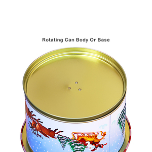 Boîte à musique rotative personnalisée <span class=keywords><strong>en</strong></span> métal, motif carrousel, pour bonbons et aliments, cadeau de Noël - Product Image 3