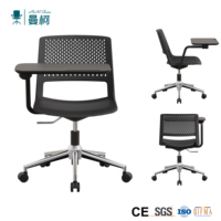 Chaise de formation avec tablette d'écriture, chaise de bureau à dossier haut, chaise confortable pour conférence/école/étudiant avec tablette