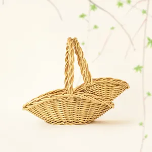 JY tissé pique-nique tressé ovale saule fruits récolte cadeaux panier petit panier vide <span class=keywords><strong>pour</strong></span> Fruits légumes pain maison jardin - Product Image 1