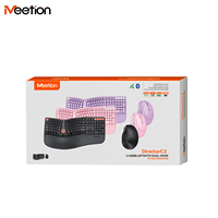 Clavier et souris sans fil ergonomiques MEETION DirectorC2, taille standard, 112 touches, bureau, 2,4 G, combo clavier et souris pour ordinateur