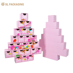 Popular 24 Drawers Christmas Tree Calendar Box Drawer Packaging Gift Box for Gifts