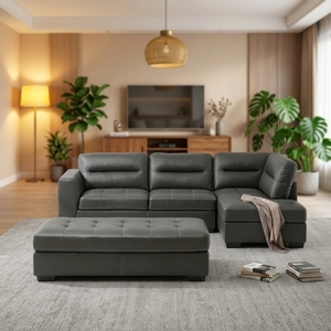 Sofá Seccional en Forma de L Extensible de Lujo Moderno, Sofá de Tela con Otomana de Almacenamiento, Muebles Modulares para Sala de Estar - Product Image 2