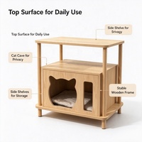 Table d'appoint et table basse USMILEPET pour humains et animaux, meuble en bois avec griffoir en sisal pour chat, lit pour chat d'intérieur