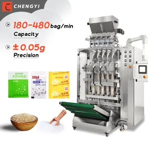 5g 10g 20g Sugar Salt Pellet Packing Machine 4 Lane 6 Lane Multi Lane 3 Side Sealing Paper Bag Sugar Sachet Packing Machine