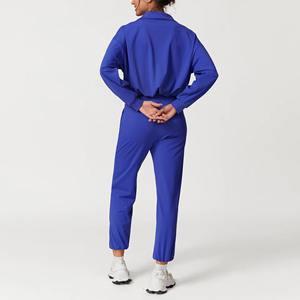 Ensemble sweat-shirt à capuche avec logo personnalisé pour femmes vêtements de yoga courts pour l'entraînement de course respirant taille élastique Yoga grande taille - Product Image 5