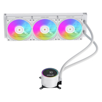 COOLLEO ICE Fairy 360 Blanc Affichage Numérique ARGB Refroidisseur d'Eau CPU Radiateur Liquide Refroidisseur pour PC Gaming LGA115x/1200/1700/1851AMD