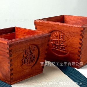 Solid Wood Rice Storage Box Square Stackable Wedding Decoration Fruit Snack <b>Container</b> Cao County Craft - Product Image 5