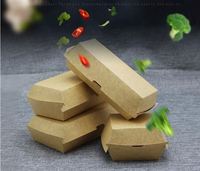 Boîte en carton ondulé personnalisée avec logo pour hot-dogs, hamburgers, plats à emporter, emballage alimentaire en papier kraft