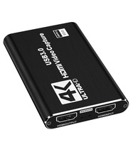 Tarjeta de captura de vídeo 4K USB 3,0 HDMI, compatible con grabador de vídeo HD 1080P 60fps para captura OBS, tarjeta de juego, cámara de PS4 en vivo