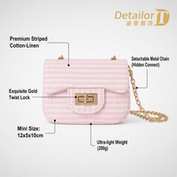 Sacs de mode en gros pour filles : Mini sac à bandoulière en tweed bouclé, style parfumé, sac à l'épaule, personnalisation pour boutiques, approvisionnement en gros