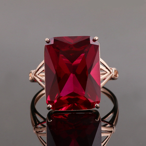 Bague en <span class=keywords><strong>rubis</strong></span> royal - 10x15 octogone, <span class=keywords><strong>rubis</strong></span> de 13,75 carats, <span class=keywords><strong>bijoux</strong></span> en or rose 18 carats - Product Image 5