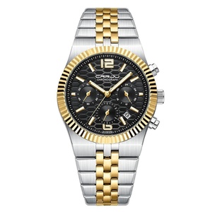 Reloj de Pulsera de Lujo para Hombre, Cronógrafo de Cuarzo, Correa de Acero Inoxidable Plateada, Manecillas Luminosas HD, Resistente al Agua 3ATM, para Negocios - Product Image 4