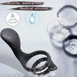 Anello Vibrante Doppio per Pene in Silicone Estensibile con 10 Modalità di Vibrazione per <span class=keywords><strong>Uomo</strong></span> - Product Image 2