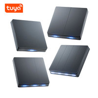 Interruptor de luz inteligente WiFi de 1/2/3/4 botones para la UE, sin cable neutro, con botón pulsador de PC, temporizador, control remoto por aplicación y voz con Alexa