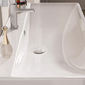 ตู้วางอ่างล้างหน้าแบบแขวนผนังสไตล์อเมริกัน วัสดุไม้แบบเรียบง่ายสำหรับโรงแรม ขนาดเล็ก กันน้ำ พร้อมอ่างล้างหน้า - Product Image 6