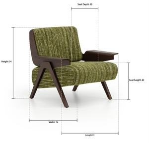 Minimalist Mid-Century Style Single Sofa <b>Chair</b> Zebra Design Solid Wood for Home Furniture Living Room <b>Balcony</b> Lazy Leisure <b>Chair</b> - Product Image 6
