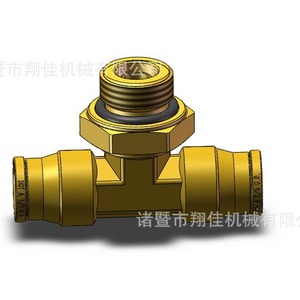 SMC KV2T Push In Quick Coupler Brass Pneumatic Tee External Thread Center Hole Industrial Use - Product Image 2