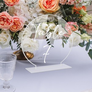 Ychon acrylique rond blanc Table numéros bricolage personnalisé siège signes mariage siège carte salle à manger Table numéro <span class=keywords><strong>cartes</strong></span> - Product Image 3