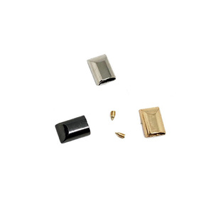Embouts de fermeture éclair en métal rectangulaires en alliage de zinc durables pour sacs et vêtements - Product Image 1