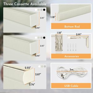 Stores enrouleurs occultants automatiques Persilux motorisés intelligents sans fil avec télécommande, sécurité enfant, pour maison et <span class=keywords><strong>bureau</strong></span> 23x48 - Product Image 5
