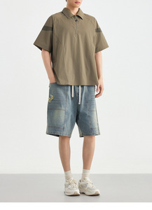 <span class=keywords><strong>เสื้อโปโล</strong></span>ผู้ชายทรงหลวม แขนสั้น สีเขียวล้วน แบบมีซิปครึ่งตัว ผลิตจากผ้าไนลอนผสมสแปนเด็กซ์ แห้งเร็ว รับผลิตตามสั่ง (OEM) พร้อมสกรีนโลโก้ ขายส่ง - Product Image 5