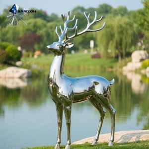Scultura di cervo reclinabile con finitura a specchio-arte personalizzata JIANGXIN per spazi commerciali <span class=keywords><strong>EU</strong></span>/US - Product Image 5
