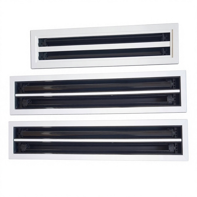 Modern Design Square Aluminum Linear Invisible Slot Diffuser 45 Blade Angle Horizontal Latch Flow Bar Ventilation System