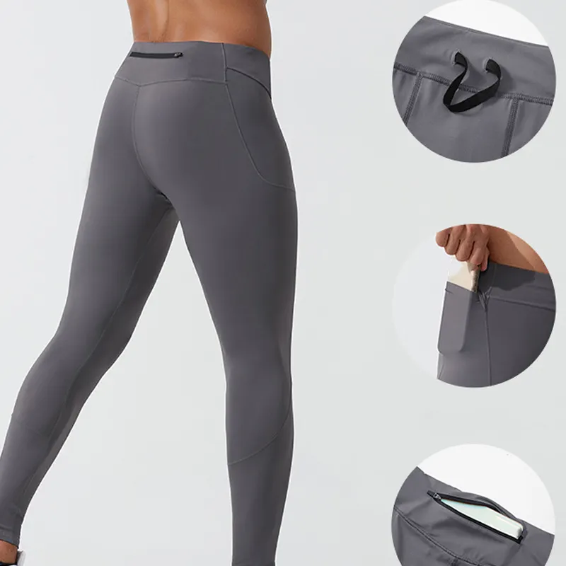 Pantalones de yoga para hombre, mallas de cintura alta con realce de cadera, compresión, ajuste Delgado, mallas para correr, pantalones de yoga para hombre