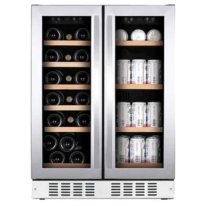 Vinopro 116L Sst controllo porta In-Cabinet 39 bottiglie compressore a doppia zona raffreddamento bevande e cantina frigo frigo