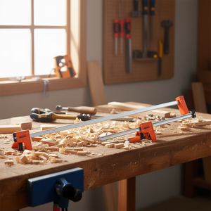 Ensemble de 2 pinces à barre en F réglables métriques de 50 pouces, pinces pour le travail du bois et du métal, capacité de charge de 1100 lb - Product Image 2