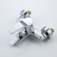 Robinet de douche mural thermostatique à 3 trous en laiton poli, avec finition chromée, pour eau chaude et froide