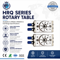 Cilindro de Mesa Giratoria Neumática HRQ20 con Amortiguación Integrada, Actuador Oscilante de Aleación de Aluminio de Alta Resistencia, Rotación de 90/180 Grados para