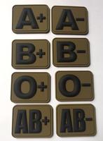 Patch Tactique Auto-Agrippant Groupe Sanguin A- A+ AB- AB+ B- B+ O- O+ Négatif Positif, Écusson Brodé