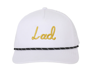 Gran oferta, nueva gorra de Golf blanca de 5 paneles a la moda, logotipo personalizado, diseño deportivo, poliéster impermeable con cuerda perforada cortada con láser - Product Image 1