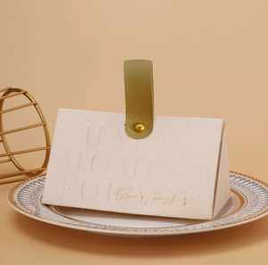 Boîte à bonbons triangulaire de luxe couleur champagne, coffret cadeau en bois pour bagues de mariage, idéal pour cérémonies et banquets de mariage - Product Image 5