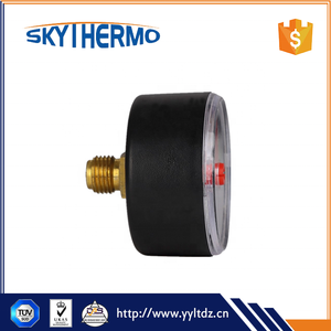 빨간색 포인터가 있는 플라스틱 압력계 부르동 튜브 공기압 게이지 0-10 바 마노미터 - Product Image 3