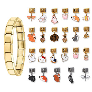 Creative DIY Modular Charm Bracelet Stainless Steel Cartoon Animal Pendant Unisex Jewelry Gift Accessory - Product Image 1