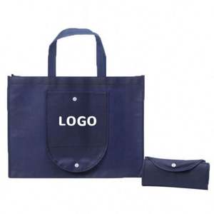 Bolsa de Mano Personalizada, Bolsa Plegable de Tela No Tejida, Cierre de Cremallera, Impermeable, Ecológica, Bolsas de Compras con Bolsillo Interior con Cremallera, Venta al Por Mayor, Regalo - Product Image 1