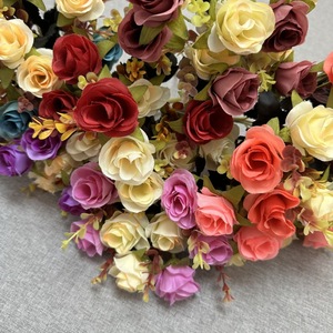 Large Simulation 10 <b>Heads</b> Rich Rose Living Room Hotel Wedding Small Bundle Flowers FGM-MX <b>Styling</b> Manufacturer Wholesale - Product Image 3