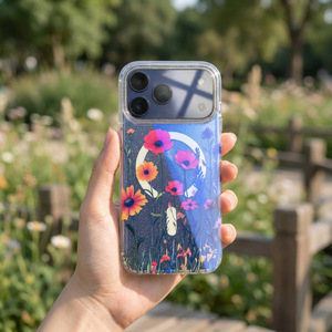 Funda Magnética <span class=keywords><strong>de</strong></span> Lujo con Diseño Floral para iPhone 13 14 15 16 17 Pro Max, Carcasa Trasera Antigolpes - Product Image 4