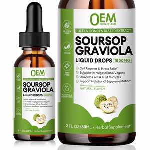 Gouttes liquides de graviola pour adultes Soursop Immune Boost Cell Support Relax Aide au sommeil du foie Pas pour les femmes enceintes - Product Image 1