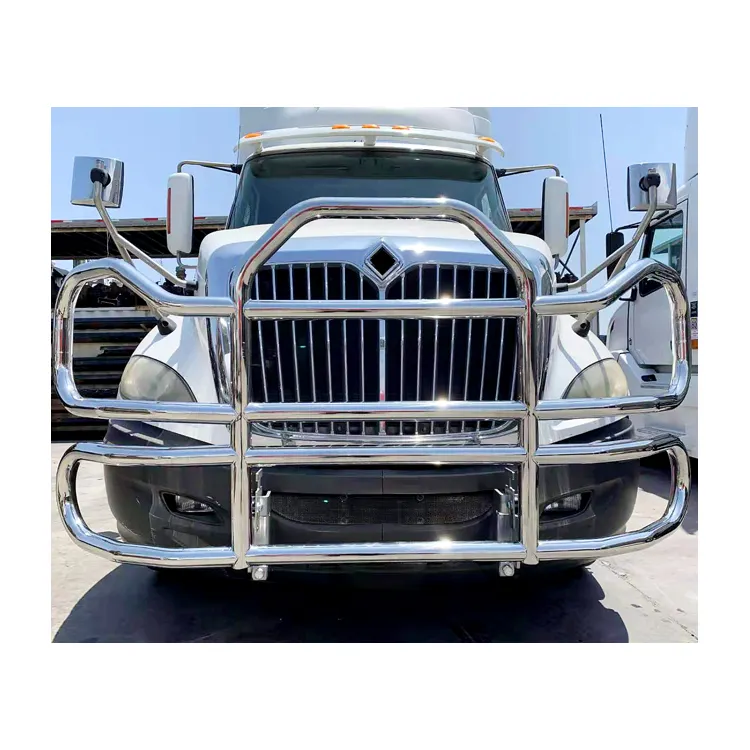 With Brackets 304 Stainless Steel America Semi Truck Bumper Deer Grille Guard for Freightliner Cascadia Volvo Vnl Kenworth T680