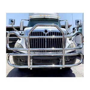 With Brackets 304 Stainless Steel America Semi Truck Bumper Deer Grille Guard For Freightliner Cascadia Volvo Vnl Kenworth T680