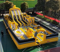 Château gonflable de jeu d'obstacles personnalisable pour enfants, petit canard jaune de dessin animé