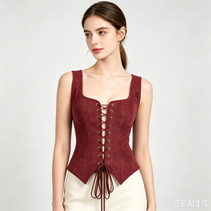 Chaleco <span class=keywords><strong>Corset</strong></span> Medieval Gótico para Mujer, Gamuza Sintética Ajustable, Ideal para Cosplay y Fiestas <span class=keywords><strong>de</strong></span> Disfraces <span class=keywords><strong>de</strong></span> Halloween - Product Image 5