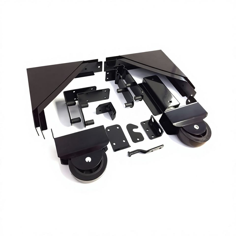 Black Powder Coated Cantilever Sliding Gate Kit Steel Spring Loaded ...