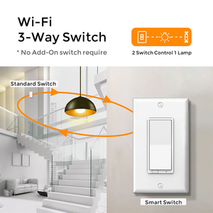 Wifi Dimmable điện thông minh chuyển đổi ánh sáng Alexa & Google nhà tương thích đơn cực 3-Way <span class=keywords><strong>10A</strong></span> <span class=keywords><strong>Max</strong></span> hiện tại - Product Image 3