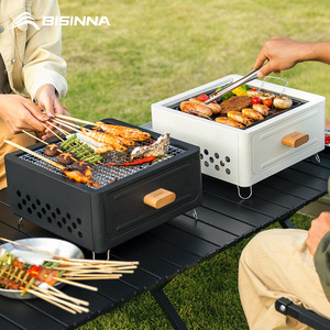 Beishanlang Barbecue Grill Set White A1 Portable Outdoor Camping Stove Charcoal Grill With Wooden Handle - Product Image 3
